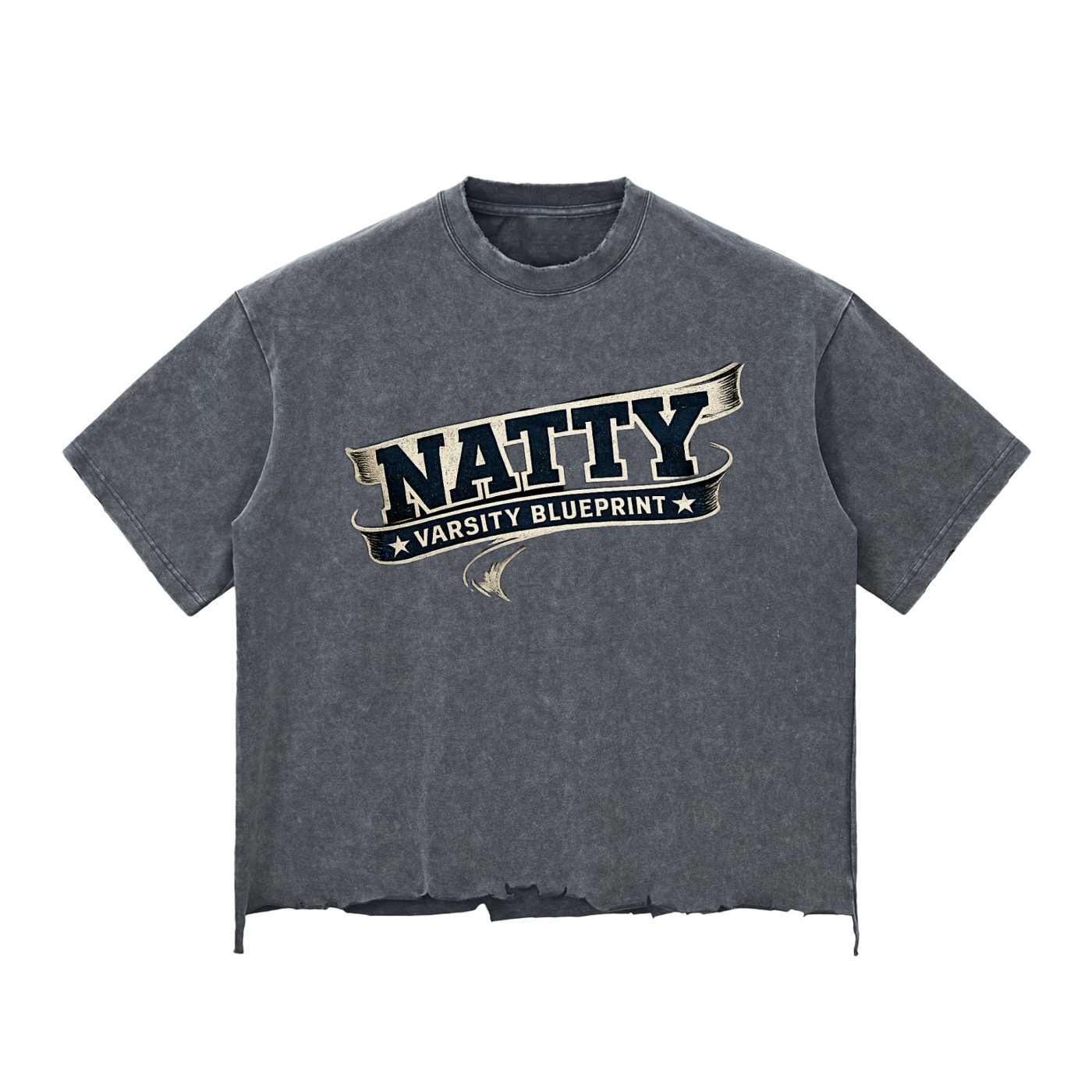 Snow Wash Raw-Hem Boxy T-shirt