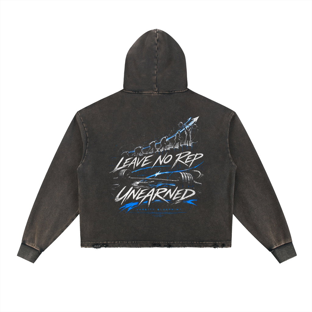 Vintage Washed Frayed-Hem Hoodie