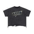 Vintage Wash Boxy Distressed Hem T-Shirt