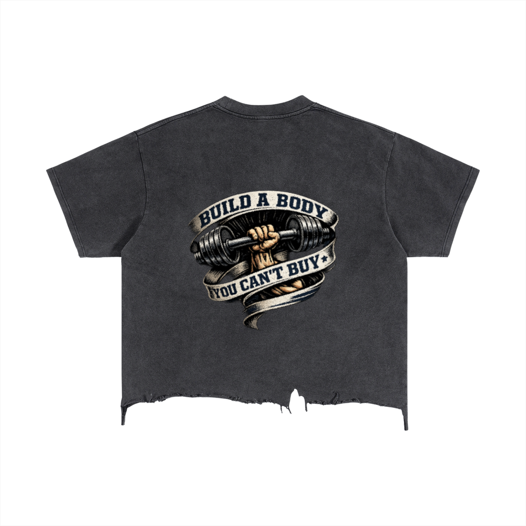 Vintage Wash Boxy Distressed Hem T-Shirt